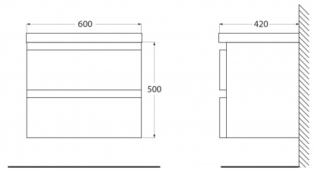 База под раковину подвесная BelBagno ENERGIA-N-600-2C-SO-BL Bianco Lucido База под раковину подвесная BelBagno ENERGIA-N-600-2C-SO-BL Bianco Lucido