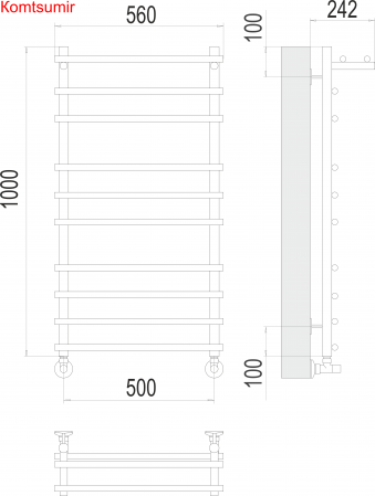 Ватра с/п П10 500х1000 Полотенцесушитель  TERMINUS Ватра с/п П10 500х1000 Полотенцесушитель  TERMINUS