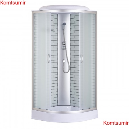 Душевая кабина Loranto SUNWAY 80х80х215 поддон 13см, белый кирпичный узор, матовое стекло 4мм, профиль хром (CS668013FW80) Душевая кабина Loranto SUNWAY 80х80х215 поддон 13см, белый кирпичный узор, матовое стекло 4мм, профиль хром (CS668013FW80)