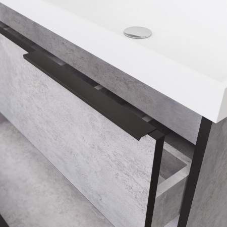 Тумба Fostero 80 подвесная Цемент Светлый с раковиной Тумба Fostero 80 подвесная Цемент Светлый с раковиной