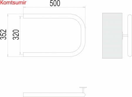 П-обр AISI 32х2 320х500 Полотенцесушитель  TERMINUS П-обр AISI 32х2 320х500 Полотенцесушитель  TERMINUS
