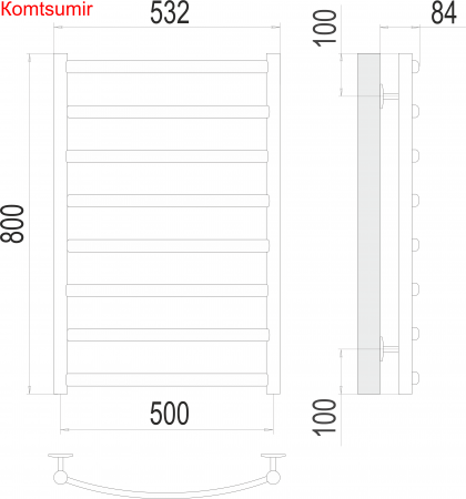 Атланта+ П8 500х800 Полотенцесушитель  TERMINUS Атланта+ П8 500х800 Полотенцесушитель  TERMINUS