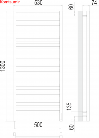 Ното П15 500х1300  электро (sensor quick touch) Полотенцесушитель  TERMINUS Ното П15 500х1300  электро (sensor quick touch) Полотенцесушитель  TERMINUS