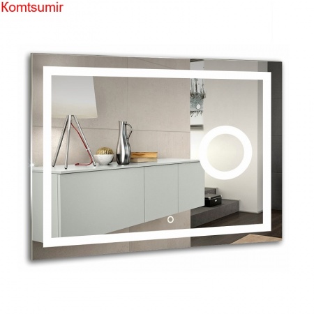 Зеркало AZARIO Оптима 915*685, LED-подсветка 2 режима, сенсорный выключатель, увеличительное зеркало Зеркало AZARIO Оптима 915*685, LED-подсветка 2 режима, сенсорный выключатель, увеличительное зеркало