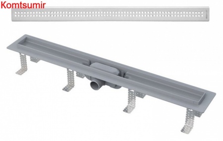 Душевой лоток AlcaPlast APZ9-Simple 850 с решеткой и опорами серый, хром, выпуск боковой Душевой лоток AlcaPlast APZ9-Simple 850 с решеткой и опорами серый, хром, выпуск боковой