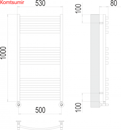 Палермо П13 500х1000 Полотенцесушитель  TERMINUS Палермо П13 500х1000 Полотенцесушитель  TERMINUS