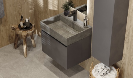 Тумба Facet 60 подвесная, антрацит Тумба Facet 60 подвесная, антрацит