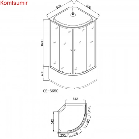 Душевая кабина Loranto CS-6680G 80х80х215, поддон 40 см Душевая кабина Loranto CS-6680G 80х80х215, поддон 40 см