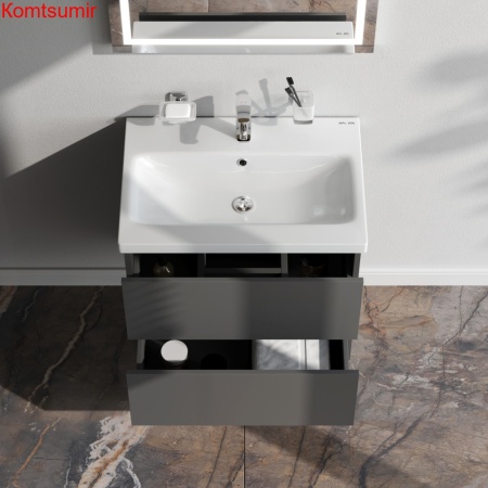 M90FHX06022GM GEM, База под раковину, подвесная, 60 см, 2 ящика push-to-open, графит матовый M90FHX06022GM GEM, База под раковину, подвесная, 60 см, 2 ящика push-to-open, графит матовый