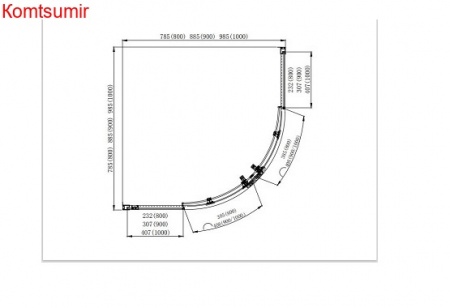 Aquatek Душевой уголок 1/4 круга, двери раздвижные 200х100x100, черный матовый Aquatek Душевой уголок 1/4 круга, двери раздвижные 200х100x100, черный матовый