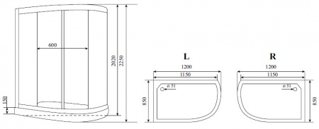 Timo Standart T-6602 Silver R душевая кабина (120*85*220), шт Timo Standart T-6602 Silver R душевая кабина (120*85*220), шт
