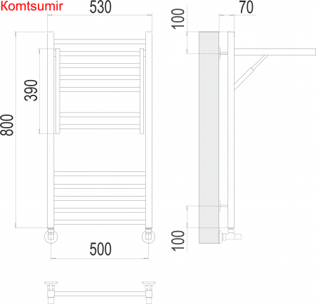 Валенсия П12 500х800 Полотенцесушитель  TERMINUS Валенсия П12 500х800 Полотенцесушитель  TERMINUS