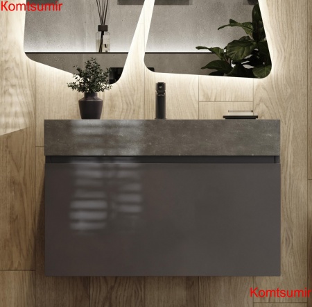 Тумба Facet 80 подвесная, антрацит Тумба Facet 80 подвесная, антрацит