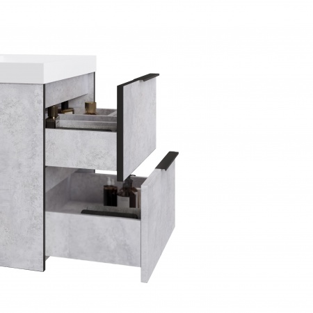 Тумба Fostero 60 подвесная Цемент Светлый с раковиной Тумба Fostero 60 подвесная Цемент Светлый с раковиной