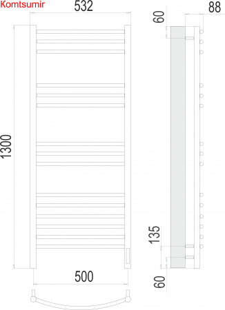 Классик П15 500х1300 электро (sensor quick touch)  Полотенцесушитель TERMINUS Классик П15 500х1300 электро (sensor quick touch)  Полотенцесушитель TERMINUS