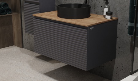 Тумба Cossety 80 подвесная, Антрацит/Дуб Крафт золотой Тумба Cossety 80 подвесная, Антрацит/Дуб Крафт золотой