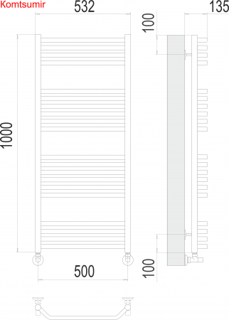 Виктория П20 500х1000 Полотенцесушитель  TERMINUS Виктория П20 500х1000 Полотенцесушитель  TERMINUS