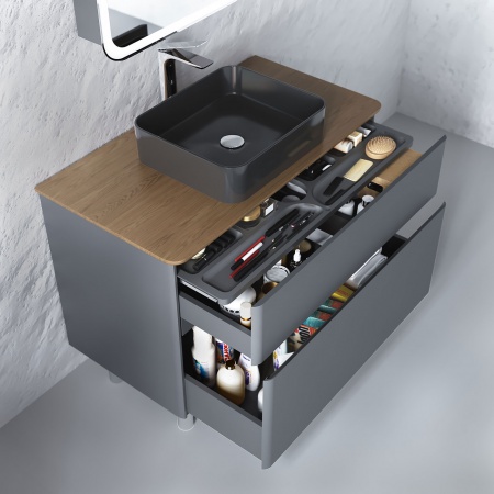 Тумба Morelle 100 напольная Антрацит/Трюфель Тумба Morelle 100 напольная Антрацит/Трюфель