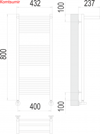 Аврора с/п П16 400х800 Полотенцесушитель  TERMINUS Аврора с/п П16 400х800 Полотенцесушитель  TERMINUS