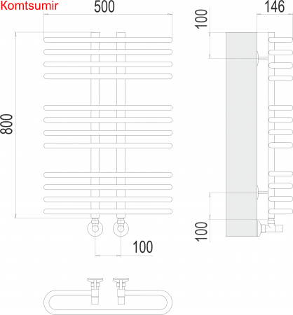 Сахара П12 500х800 Полотенцесушитель  TERMINUS Сахара П12 500х800 Полотенцесушитель  TERMINUS