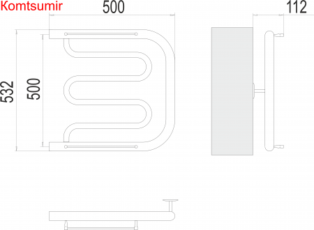 Фокстрот БШ 500х500 Полотенцесушитель  TERMINUS Фокстрот БШ 500х500 Полотенцесушитель  TERMINUS