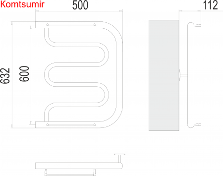Фокстрот БШ 600х500 Полотенцесушитель Фокстрот БШ 600х500 Полотенцесушитель