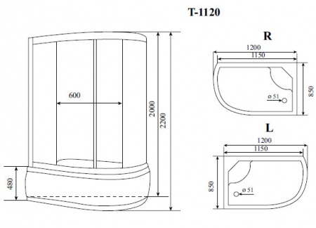 Timo Comfort T-8820R Clean Glass душевая кабина (120*85*220), шт Timo Comfort T-8820R Clean Glass душевая кабина (120*85*220), шт