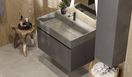 Тумба Facet 80 подвесная, антрацит Тумба Facet 80 подвесная, антрацит