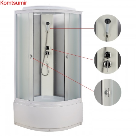 Душевая кабина Loranto 90x90x215 поддон 40 см, 4 мм матовое стекло, профиль и задняя стенка белого цвета (CS-986ТМ/W) Душевая кабина Loranto 90x90x215 поддон 40 см, 4 мм матовое стекло, профиль и задняя стенка белого цвета (CS-986ТМ/W)
