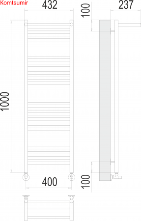 Аврора с/п П20 400х1000 Полотенцесушитель  TERMINUS Аврора с/п П20 400х1000 Полотенцесушитель  TERMINUS