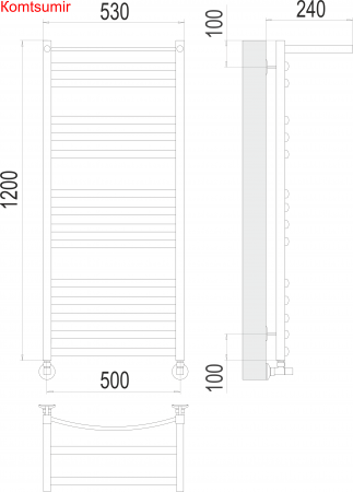 Енисей с/п П15 500х1200 Полотенцесушитель  TERMINUS Енисей с/п П15 500х1200 Полотенцесушитель  TERMINUS