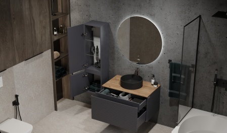 Пенал Cossety 124 подвесной Антрацит Пенал Cossety 124 подвесной Антрацит