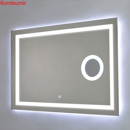 Зеркало AZARIO Оптима 915*685, LED-подсветка 2 режима, сенсорный выключатель, увеличительное зеркало Зеркало AZARIO Оптима 915*685, LED-подсветка 2 режима, сенсорный выключатель, увеличительное зеркало