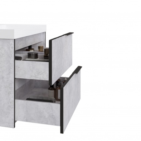 Тумба Fostero 80 подвесная Цемент Светлый с раковиной Тумба Fostero 80 подвесная Цемент Светлый с раковиной