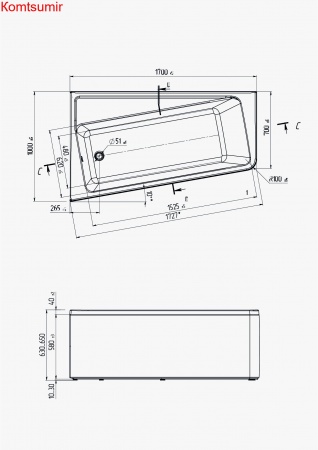 Акриловая ванна 1Marka Ванна Marka One DIRECT 170x100 Акриловая ванна 1Marka Ванна Marka One DIRECT 170x100