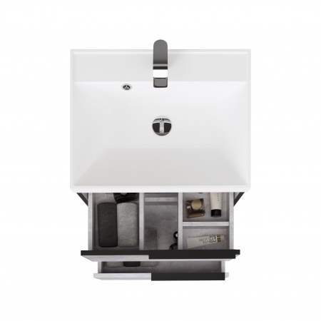 Тумба Fostero 60 подвесная Цемент Светлый с раковиной Тумба Fostero 60 подвесная Цемент Светлый с раковиной