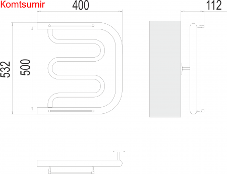 Фокстрот БШ 500х400 Полотенцесушитель  TERMINUS Фокстрот БШ 500х400 Полотенцесушитель  TERMINUS