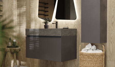 Тумба Facet 80 подвесная, антрацит Тумба Facet 80 подвесная, антрацит