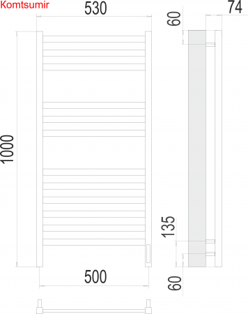 Енисей П12 500х1000  электро (sensor quick touch) Полотенцесушитель TERMINUS Енисей П12 500х1000  электро (sensor quick touch) Полотенцесушитель TERMINUS