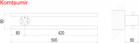Полка Электро П2 КРУГ 500х90 Полка Электро П2 КРУГ 500х90