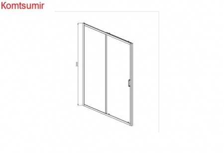 Aquatek Душевая дверь двухэлементная, раздвижная 200х100, хром Aquatek Душевая дверь двухэлементная, раздвижная 200х100, хром