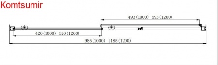 Aquatek Душевая дверь двухэлементная, раздвижная 200х100, хром Aquatek Душевая дверь двухэлементная, раздвижная 200х100, хром