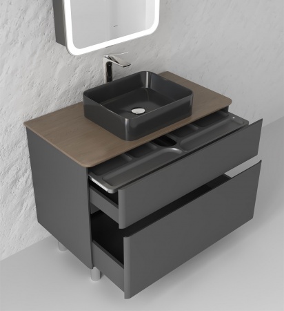 Тумба Morelle 100 напольная Антрацит/Трюфель Тумба Morelle 100 напольная Антрацит/Трюфель