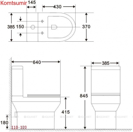 Унитаз напольный Aquanet Rimless Logic-C CL-12339 Унитаз напольный Aquanet Rimless Logic-C CL-12339