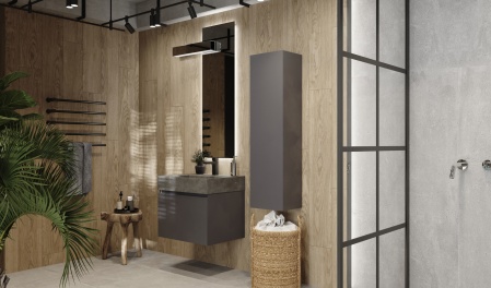 Тумба Facet 60 подвесная, антрацит Тумба Facet 60 подвесная, антрацит