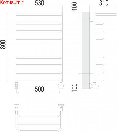Арктур П8 500х800 Полотенцесушитель  TERMINUS Арктур П8 500х800 Полотенцесушитель  TERMINUS