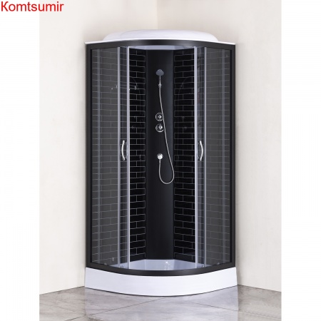 Душевая кабина Loranto 80х80х215 поддон 13см, черный кирпичный узор, прозрачное стекло 4мм, профиль черный (CS668013GB80) Душевая кабина Loranto 80х80х215 поддон 13см, черный кирпичный узор, прозрачное стекло 4мм, профиль черный (CS668013GB80)