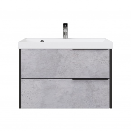 Тумба Fostero 80 подвесная Цемент Светлый с раковиной Тумба Fostero 80 подвесная Цемент Светлый с раковиной