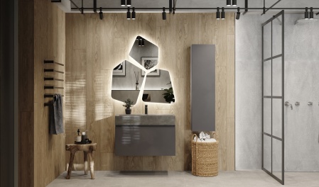 Тумба Facet 80 подвесная, антрацит Тумба Facet 80 подвесная, антрацит