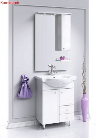 Тумба с раковиной Aqwella Барселона Люкс 65 с бельевой корзиной Тумба с раковиной Aqwella Барселона Люкс 65 с бельевой корзиной